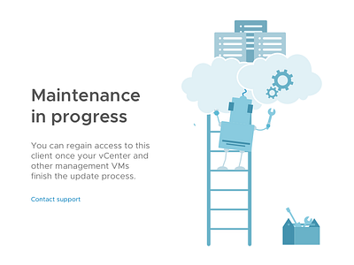 Maintenance In Progress cloud illustration maintenance robot sddc vmware