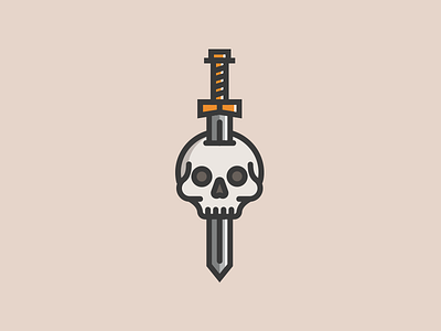 Swords & Skulls illustration skull sword