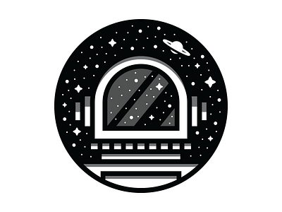 Spaceman badge explore icon illustration outerspace planet space star stars