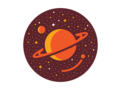Planet badge explore icon illustration outerspace planet space star stars