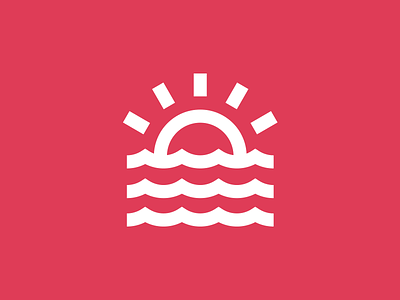 Wavey icon logo mark summer sun sunset water wave waves wavey