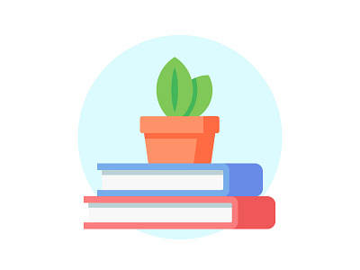 Books back to school backtoschool books.plant fern.leaf icons illustration school study