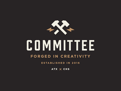 Committee pt. 4 apparel cmte committee design forge gear hammer industrial logo power