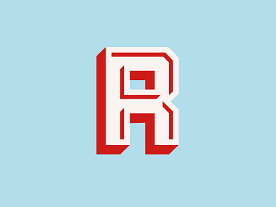 Retro R 3d logo mark r retro type typography vintage