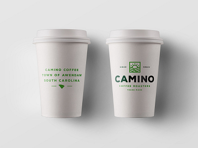 Camino Coffee Roasters pt. 4 bean coffee lockup logo package roaster sc state type