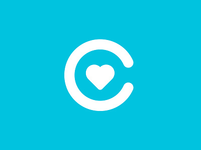 Cared pt. 2 app application blue c health heart letter logo mark trademark