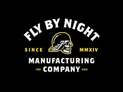 Fly By Night Final lockup logo patch skull trademark type