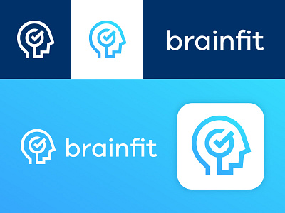 Brainfit Presentation app brain gradient head icon logo mark mental person presentation trademark training