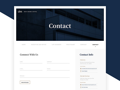 Davis Moore Contact contact design form interface ui user interface web website