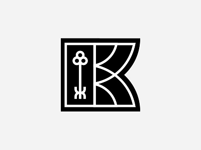 K + key + Flag branding flag k key letter lock logo mark