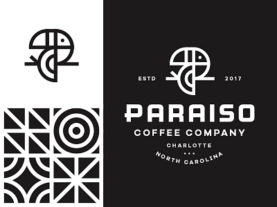 Paraiso Pt.3 bird branding coffee identity letter lockup logo p paradise pattern toucan tropical