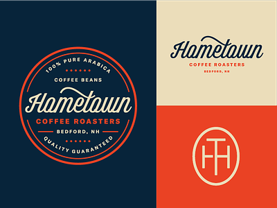 Hometown Coffee pt. 5 brand coffee coffee roaster flag h hometown identity label logo packaging roaster script
