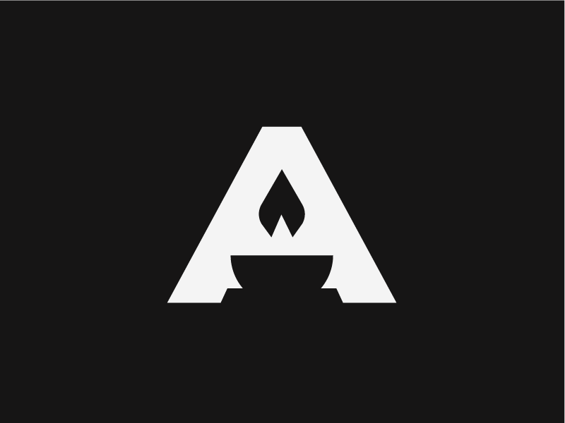 Alchemy architecture. home branding alchemy. brand torch logo letter a flame