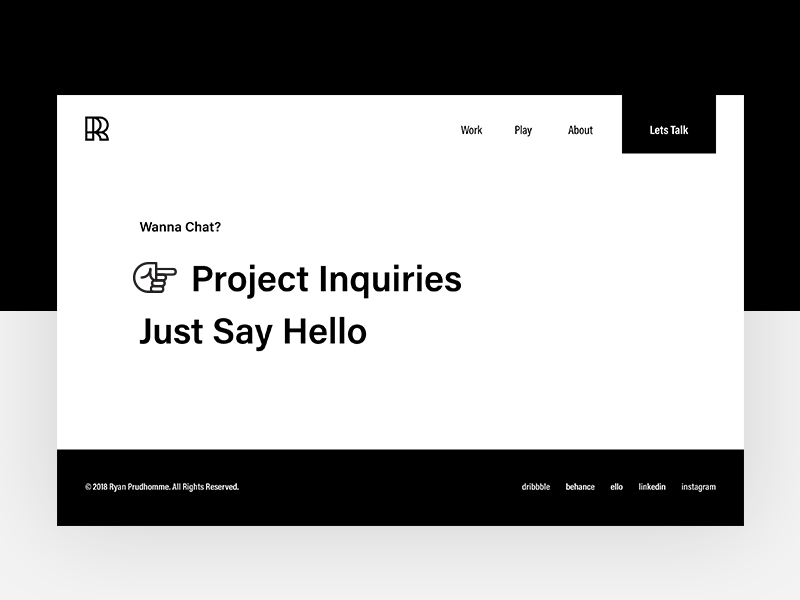 Contact Page contact finger portfolio ui web design website