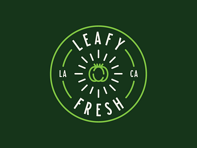 Leafy Fresh Logo badge brand branding logo restaurant tomato vegan