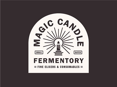 Magic Candle alcohol badge candle fermentory label lockup logo magic mead