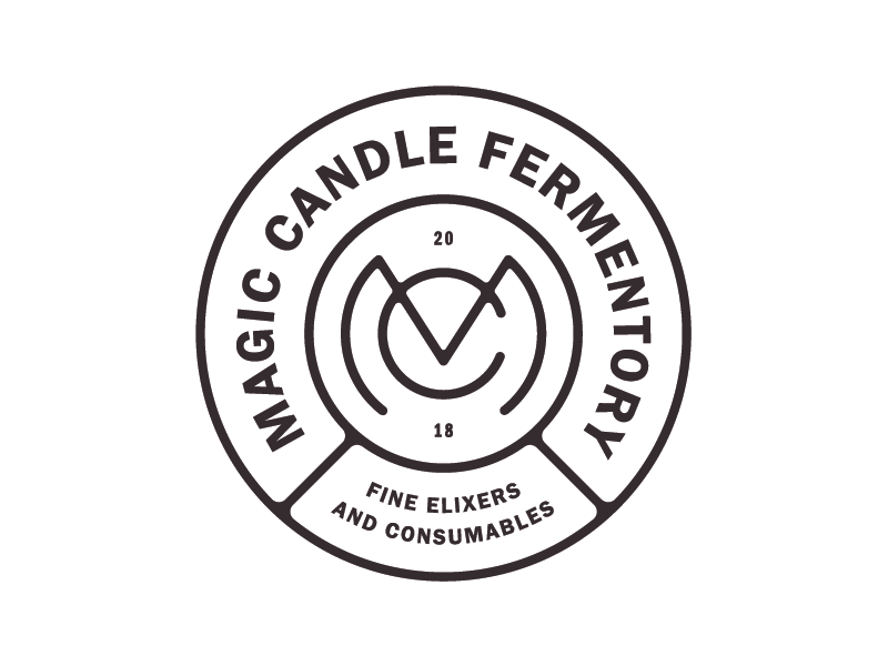 Magic Candle pt. 2 lockup packaging branding logo brew alcohol fermenting mead label badge