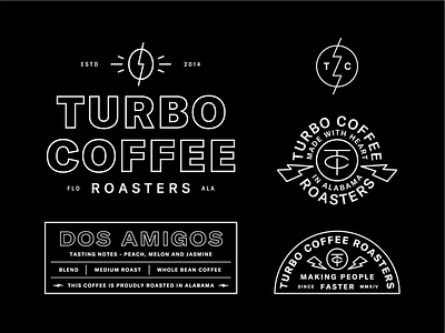 Turbo Coffee System badge brand branding coffee identity label lockup logo packaging roasters turbo turbo coffee