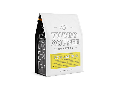 Turbo Bag bag brand branding coffee coffee roaster label lockup logo mockup packaging turbo turbo coffee typography