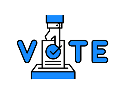 Please Vote ballot hand icon illustration vote voting
