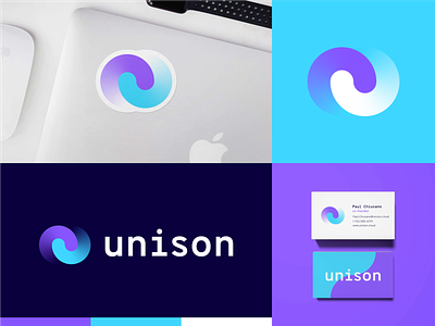 Unison pt.2 branding cloud layers lockup logo mockup shirt startup startup branding sticker tech tech logo unison