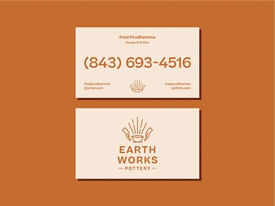 Earthworks Business Cards brand branding business card ceramics logo pottery stationary