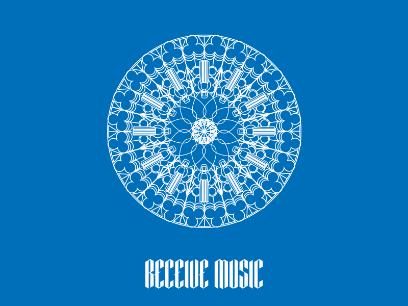 Receive Music blue geometric headphones line drawing music religion speakers
