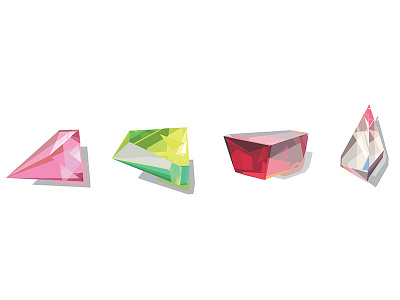 Prisms diamond emerald gems illustration prisms ruby