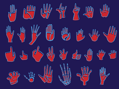 Hands Up gesture hand hands icons illustration peace sign pointer pointing thumbs up