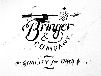 Quality for Days badge illustration logo mark pen and ink typography