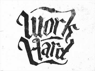 Work Hard Print Copy illustration logo mark pen and ink sevenly typography