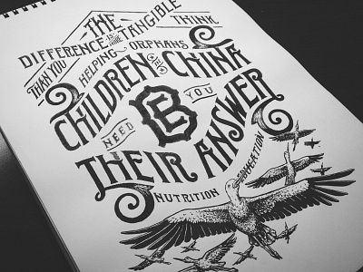 Be Their Answer illustration pen and ink sevenly typography