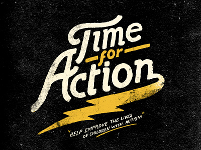 Time for Action illustration lightening bolt sevenly typography