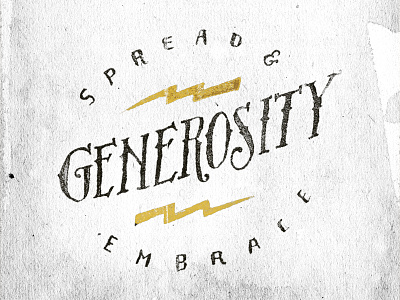 Generosity illustration pen and ink typography