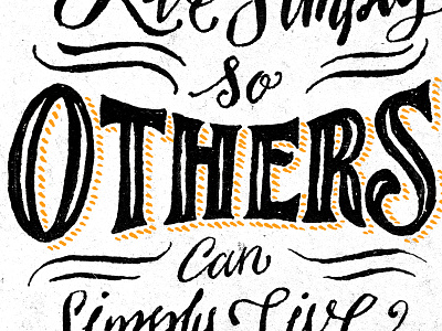 Live Simply illustration pen and ink typography