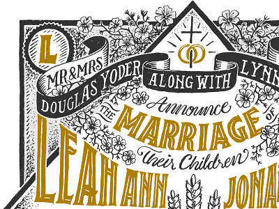 Wedding Invite invitation invite pen and ink typography wedding