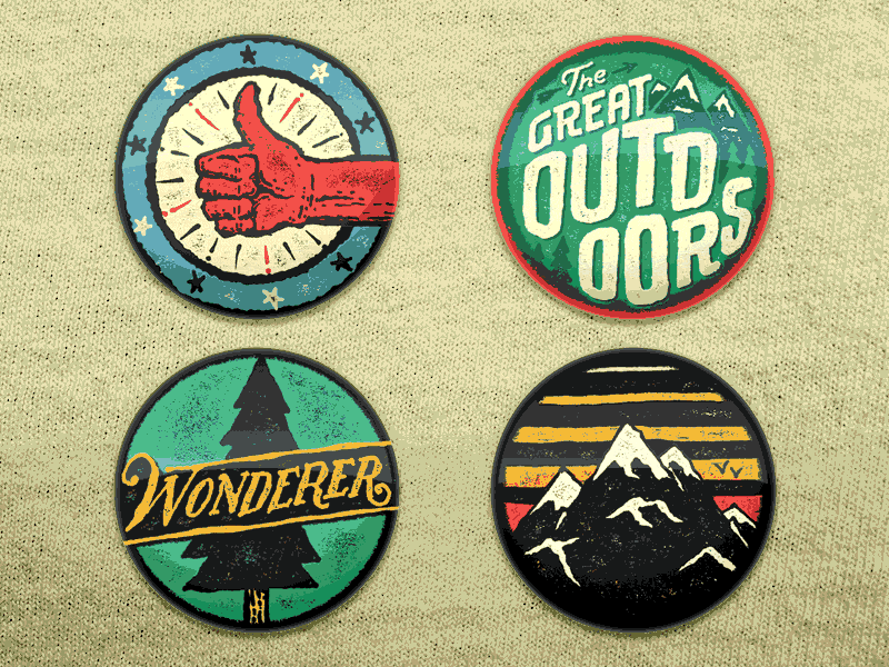 Buttons illustration typography