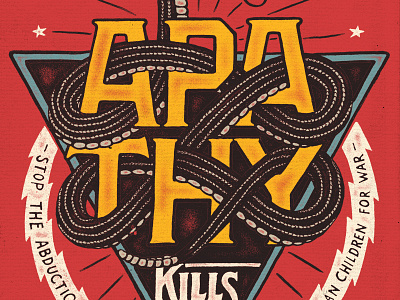 Apathy Kills illustration pen and ink sevenly typography
