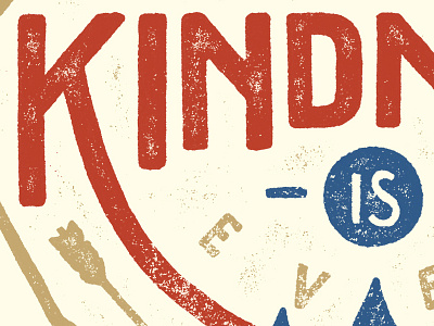 Kindness hand drawn type illustration pen and ink typography