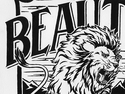 Beaut hand drawn type illustration pen and ink typography