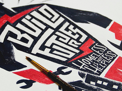 Build Futures acrylic illustration paint sevenly typography