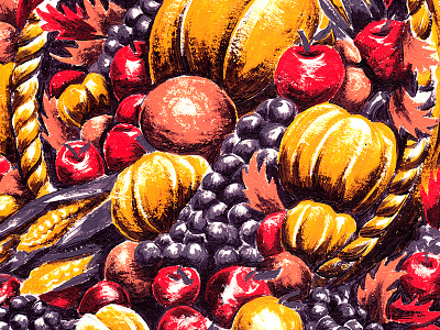 Fruit acrylic cornucopia fruit illustration painting