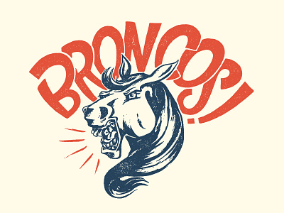 Broncos broncos horse illustration lettering superbowl typography xlviii