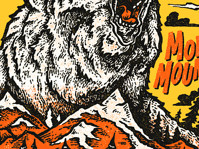 Mountains of Fury bear illustration lettering mountains