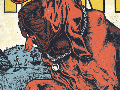 Bloodhound bloodhound brush and ink dog illustration
