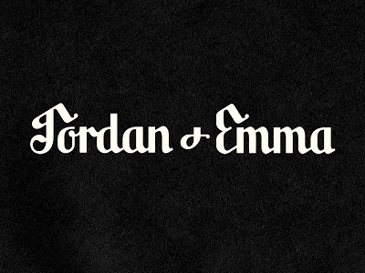 Jordan & Emma logotype typography