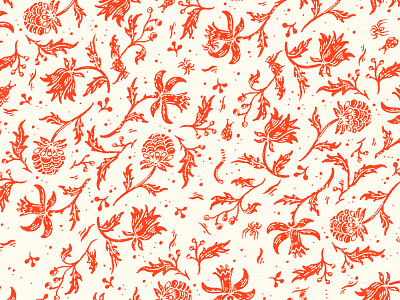 Nature illustration pattern pen and ink