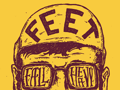 Feet Fall Heavy cycling illustration typography