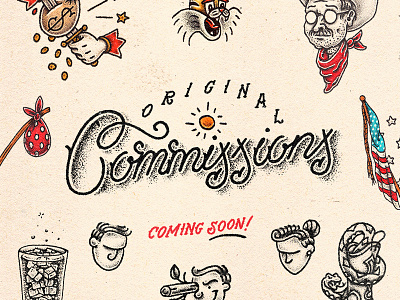 Commissions flash illustration lettering pen and ink typography yondrflash