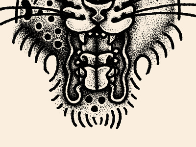 Spots illustration leopard pen and ink